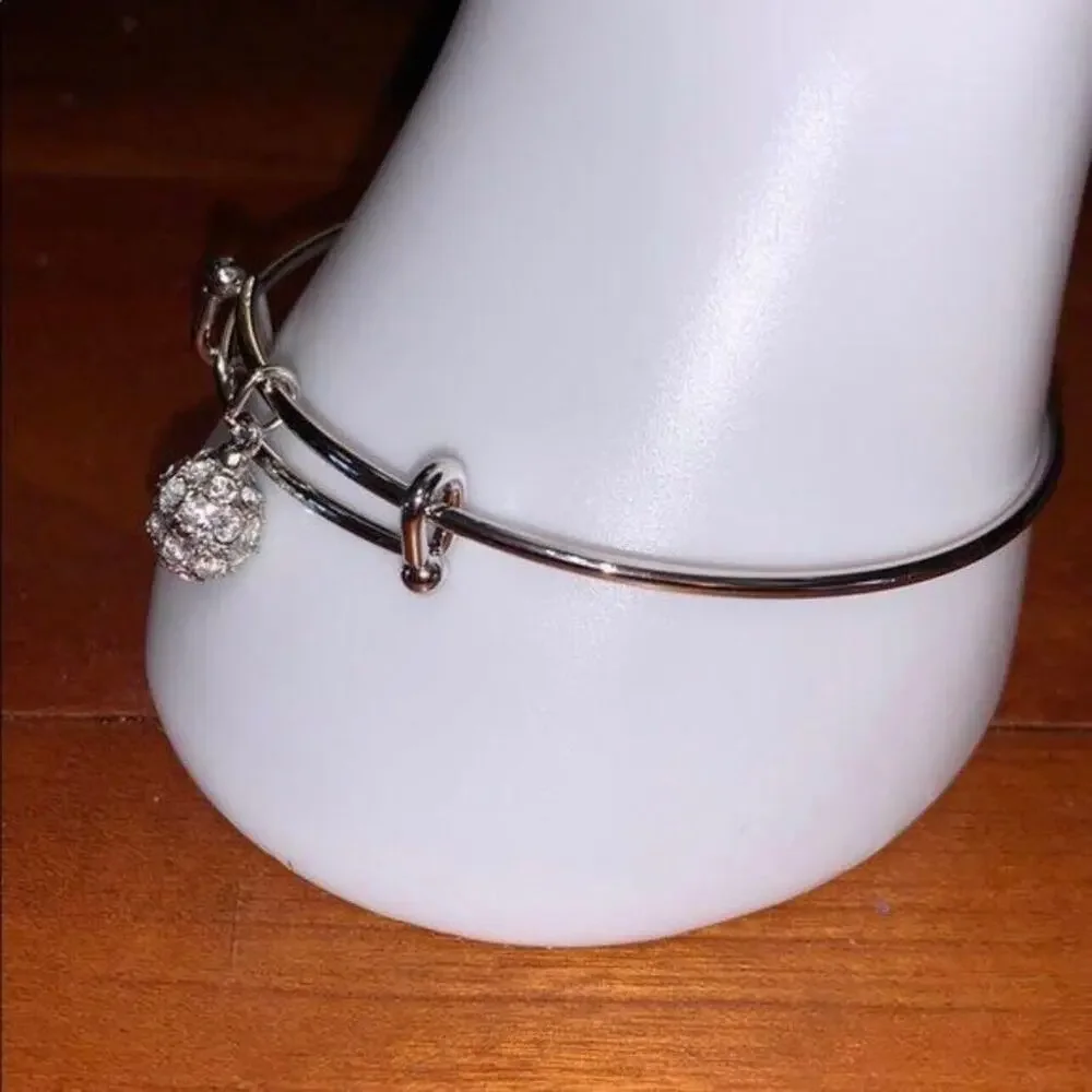 Swarovski Crystal Fireball Bangle Bracelet Silver